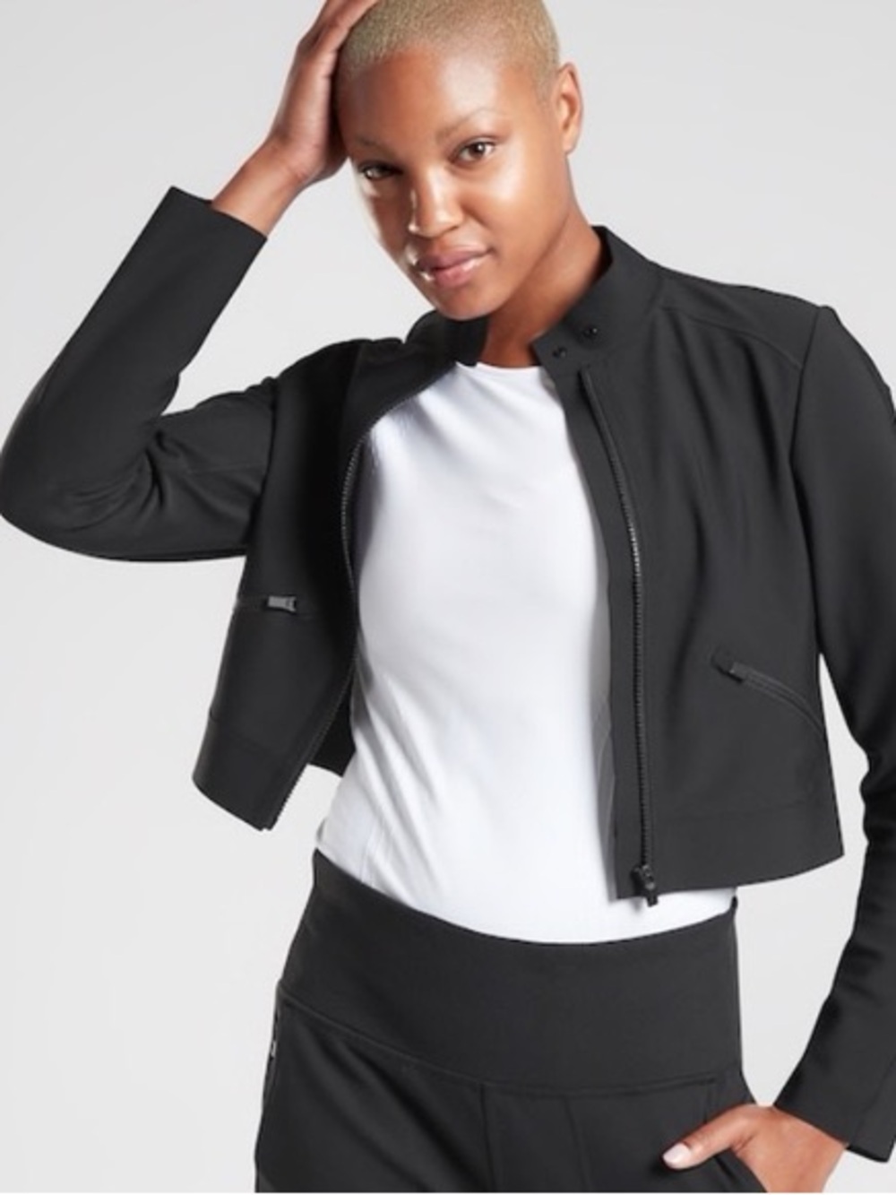 Athleta Luna Cropped Moto Jacket
